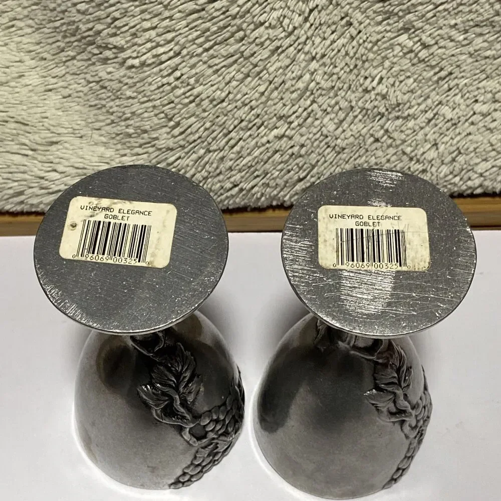 Set of 2 Goblets Vineyard Elegance renaissance ￼festival ￼vintage pewter new